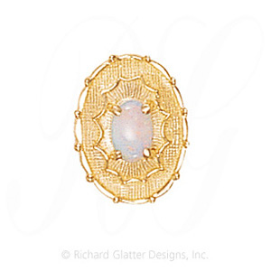 GS438 OP - 14 Karat Gold Opal Slide 